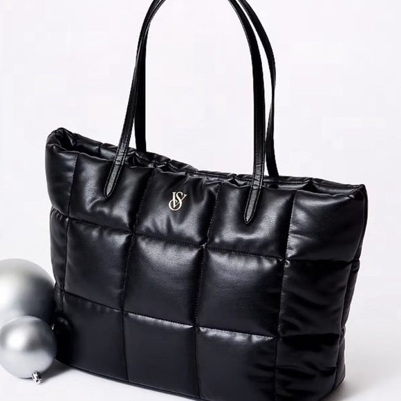 VS Victoria's Secret Black Large Quilted Tote - Picture 1 of 5